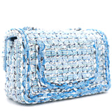 Tweed Quilted Mini Rectangular Flap Blue Multicolor