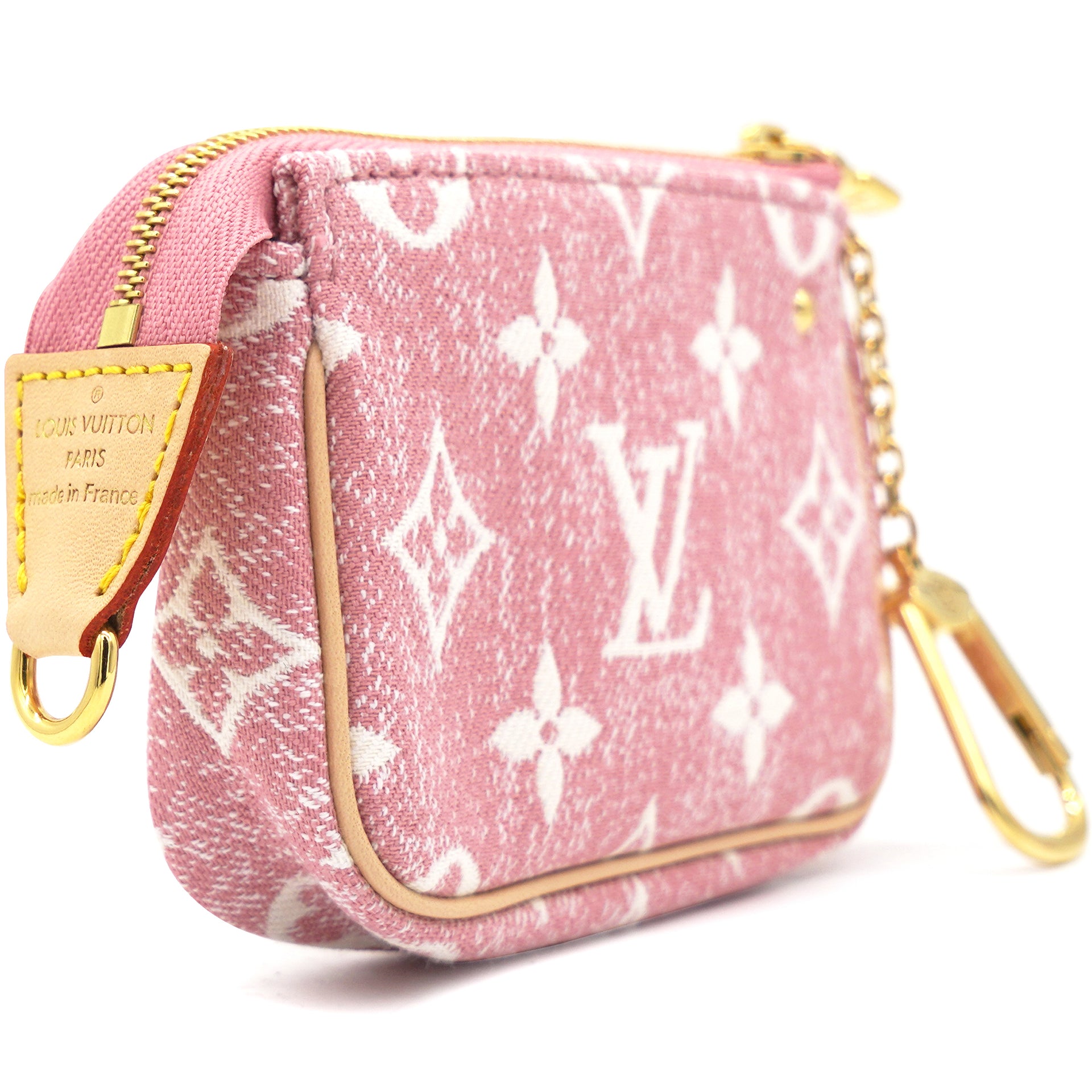 Louis Vuitton Pink Monogram Denim Rose Micro Pochette Accessories Pouch  Leather ref.554270 - Joli Closet
