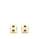 Lacquered Pop H Mini Earrings White