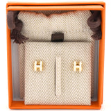 Lacquered Pop H Mini Earrings White