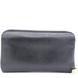 Black Leather Zip Around Wallet