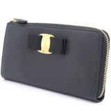 Black Zip Around Vara Bow Wallet