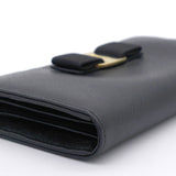 Black Zip Around Vara Bow Wallet