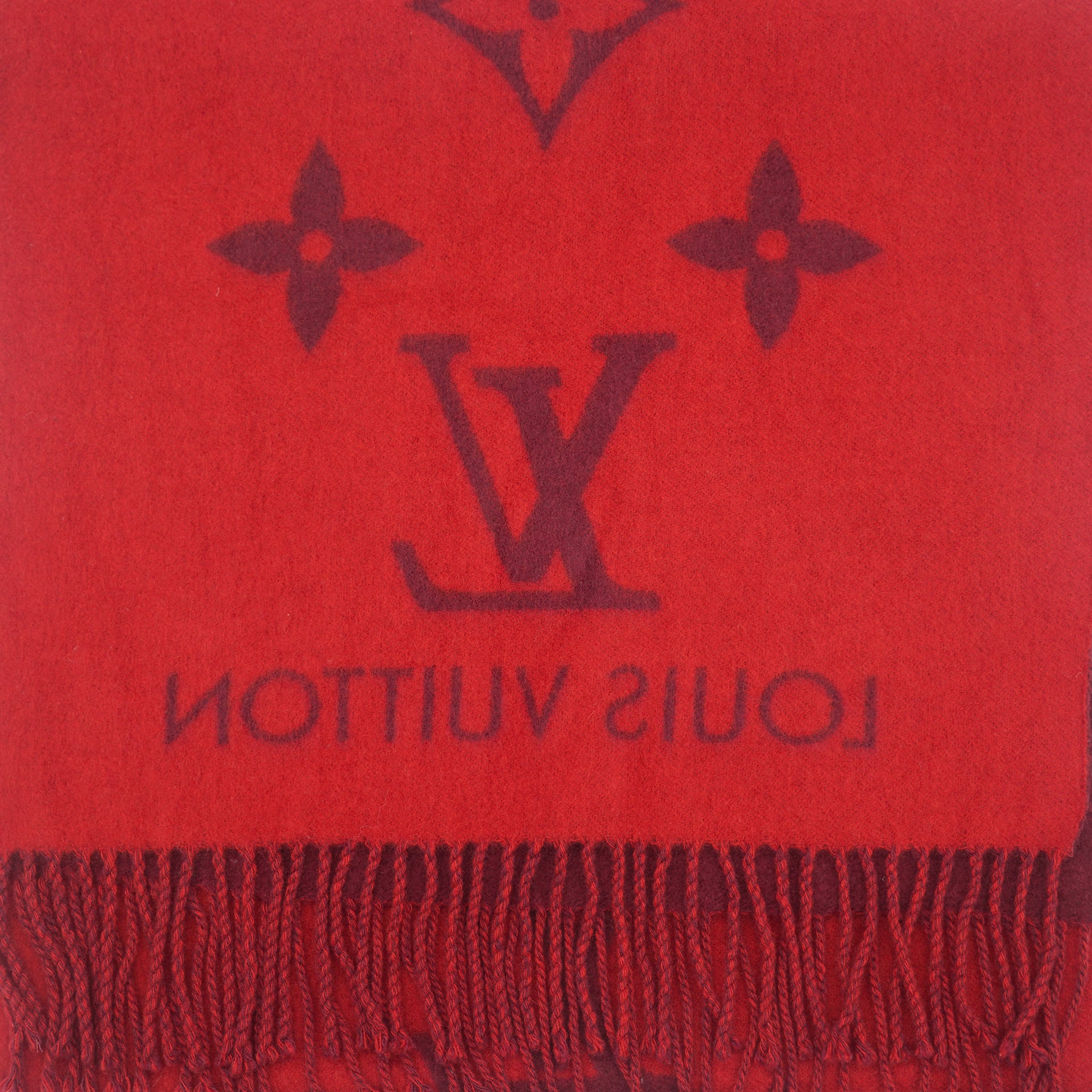 Louis Vuitton Red Cashmere Reykjavik Scarf Louis Vuitton