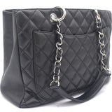 Black Quilted Caviar Leather Grand GST Shopper Tote Bag