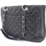 Black Quilted Caviar Leather Grand GST Shopper Tote Bag