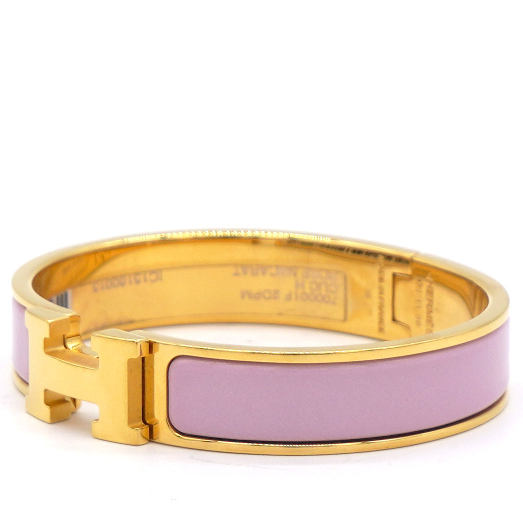 Hermès Clic H Bracelet Pink Metal ref.466151 - Joli Closet