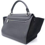 Textured Calfskin and Suede Small Trapeze Luggage Black