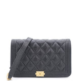 Caviar Quilted Boy Wallet on Chain WOC Black