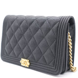 Caviar Quilted Boy Wallet on Chain WOC Black