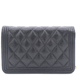 Caviar Quilted Boy Wallet on Chain WOC Black