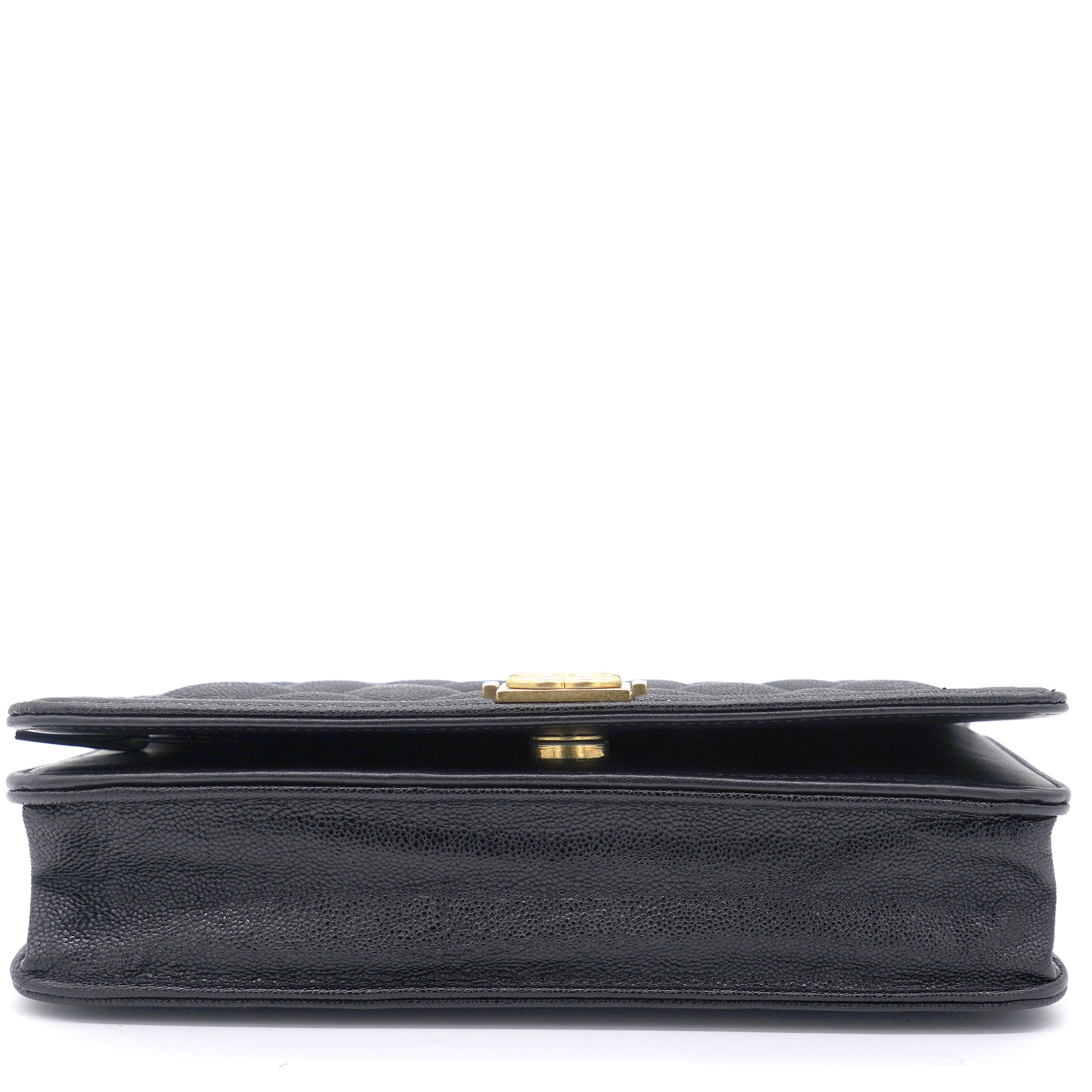 Caviar Quilted Boy Wallet on Chain WOC Black