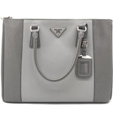 Saffiano Large Galleria Double Zip Tote Grey