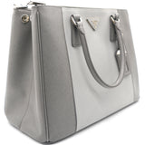 Saffiano Large Galleria Double Zip Tote Grey