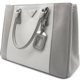 Saffiano Large Galleria Double Zip Tote Grey