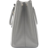 Saffiano Large Galleria Double Zip Tote Grey