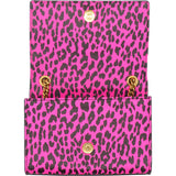 Leopard Print Calfskin Mini Kate Black Pink