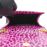 Leopard Print Calfskin Mini Kate Black Pink