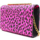 Leopard Print Calfskin Mini Kate Black Pink