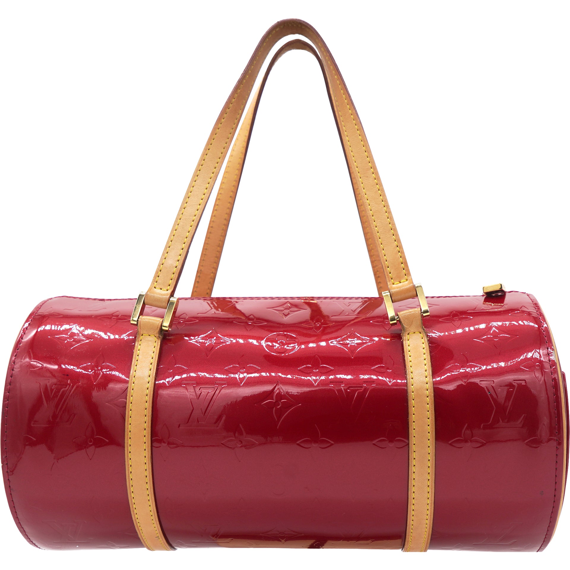 Papillon patent leather satchel Louis Vuitton Red in Patent
