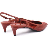 Intercciato Kitten Heel Slingback Orange 38