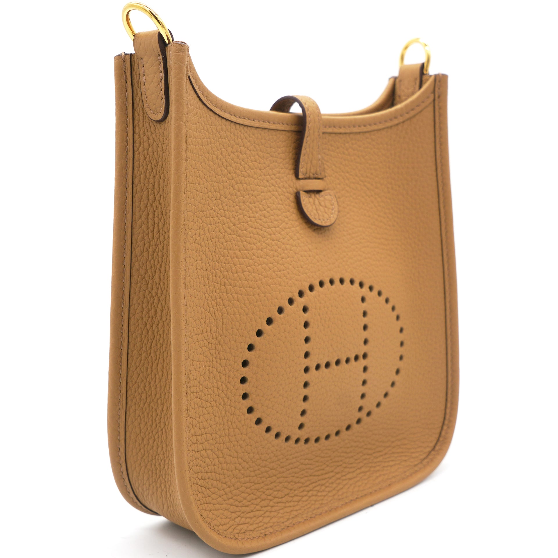 Hermes Gold Brown Mini TPM 16 Evelyne Messenger Bag Handbag