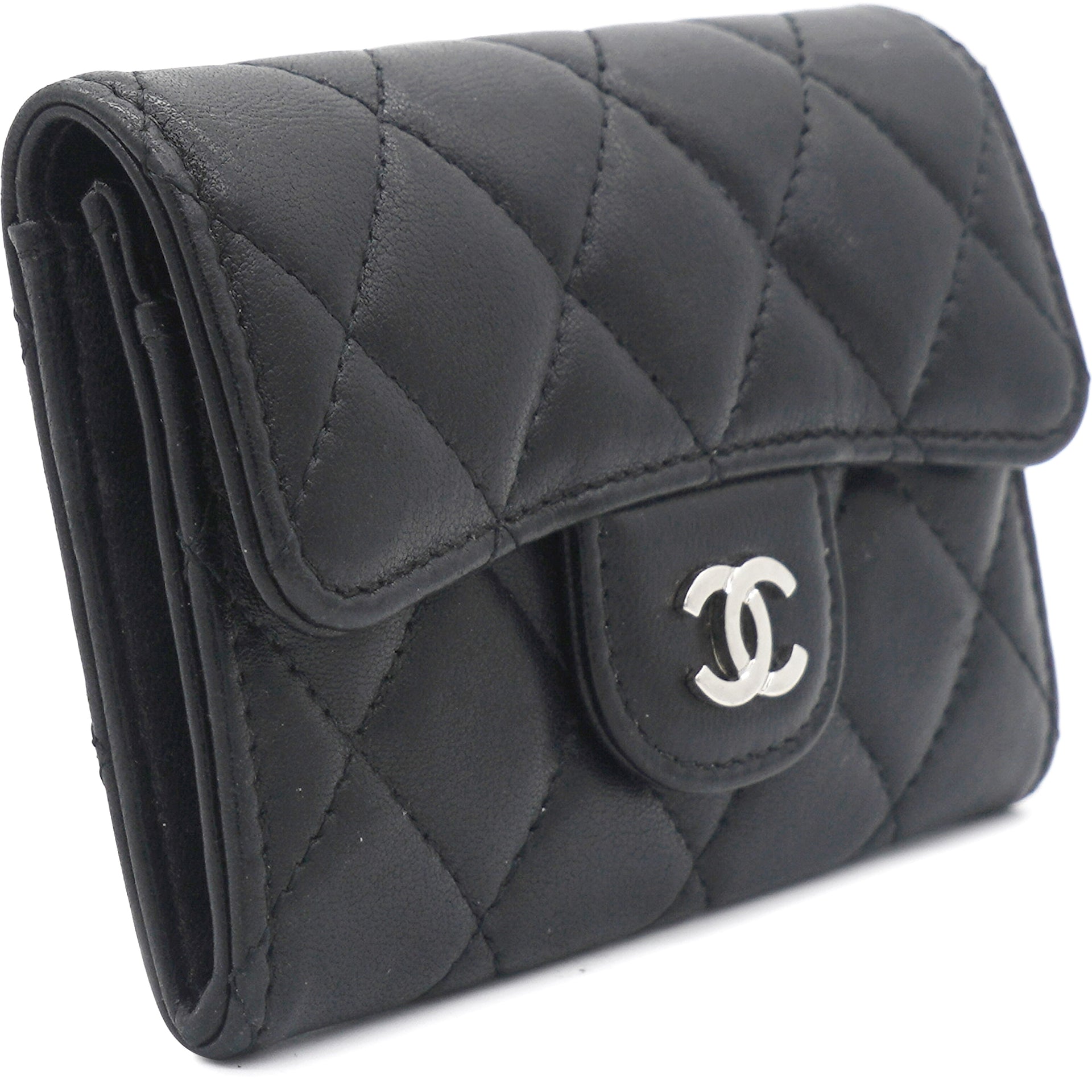 Chanel Black Quilted Lambskin Classic Flap Coin Purse