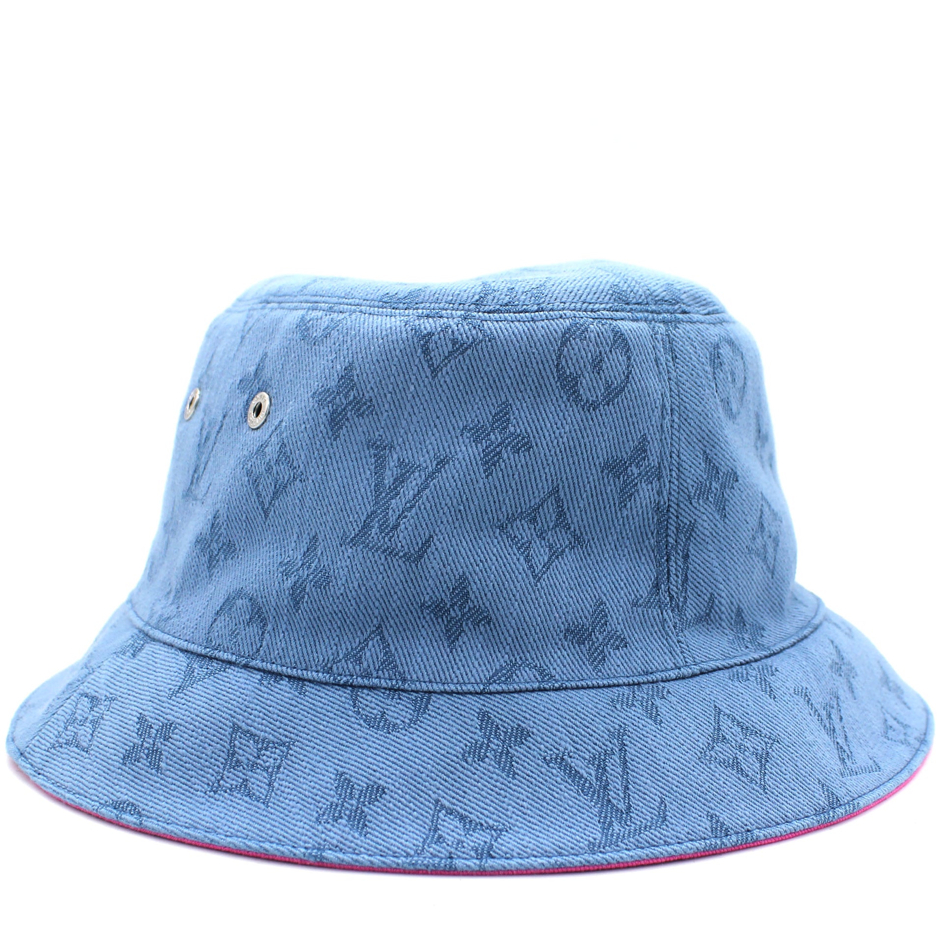 Louis Vuitton - Monogram Essential Bucket Hat - Cotton - Blue - Size: 58 - Luxury