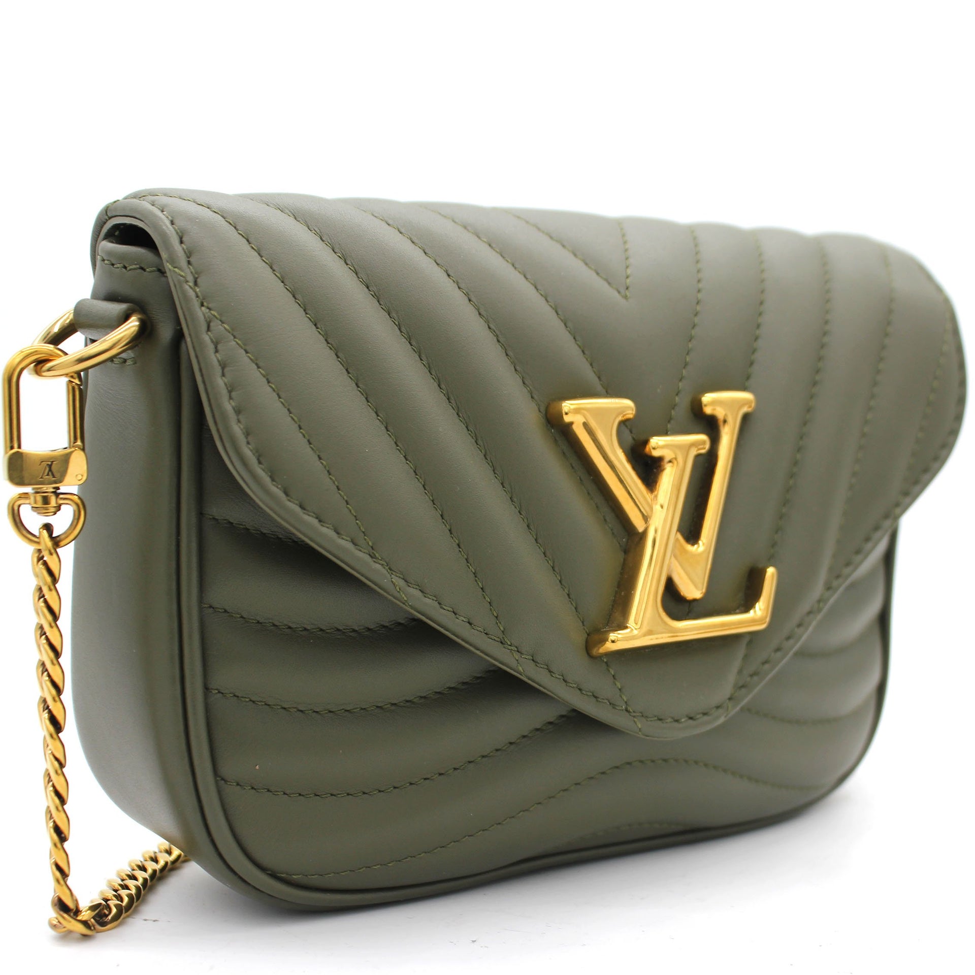 Louis+Vuitton+New+Wave+Multi-Pochette+Crossbody+Khaki+Leather for sale  online