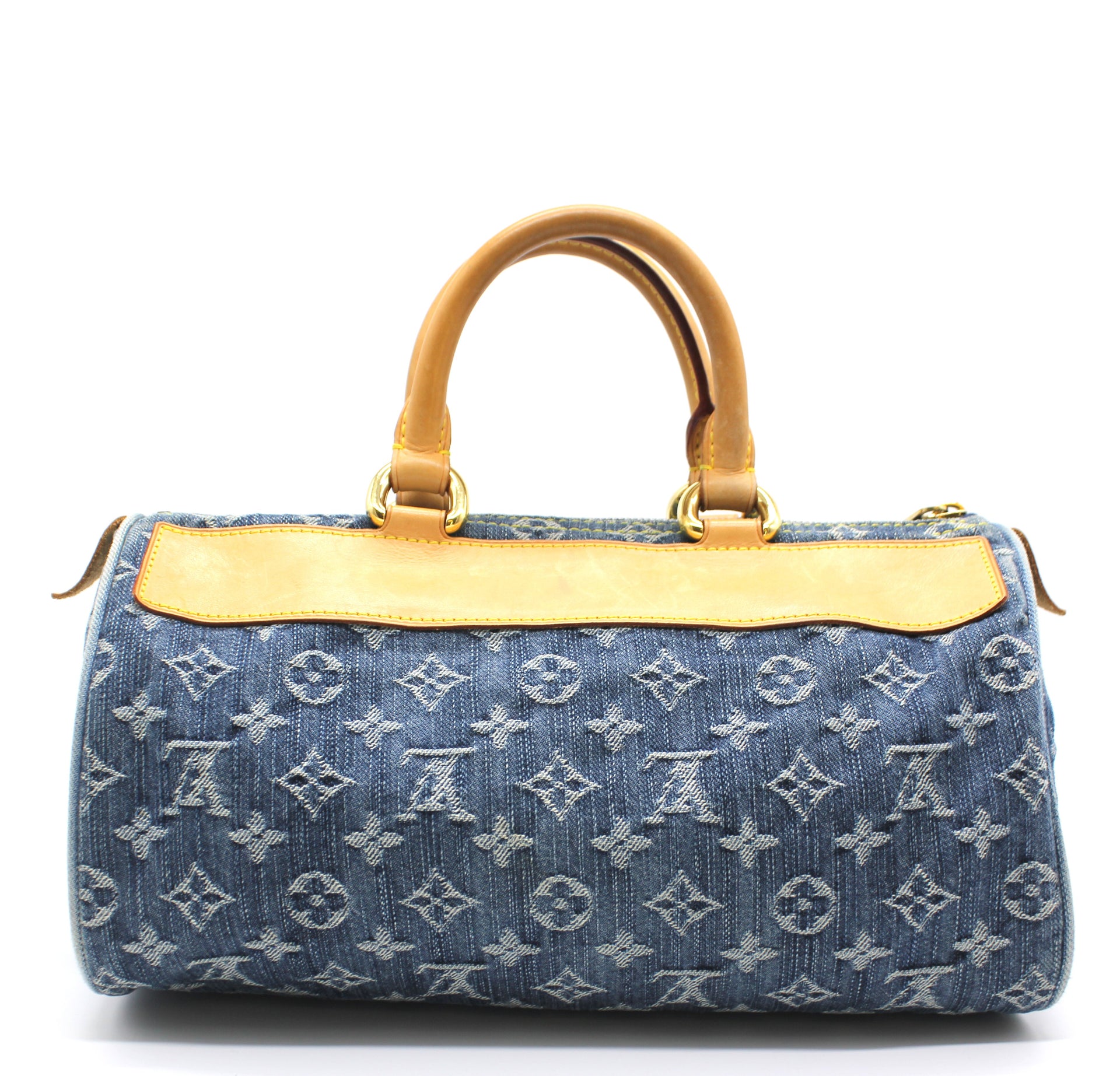 Louis Vuitton - Authenticated Speedy Handbag - Denim - Jeans Blue for Women, Very Good Condition