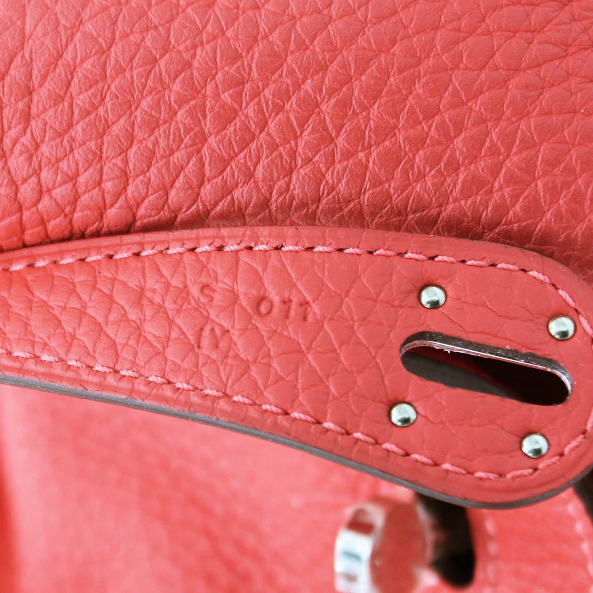A ROUGE TOMATE CLÉMENCE LEATHER LINDY 26 WITH PALLADIUM HARDWARE, HERMÈS,  2016