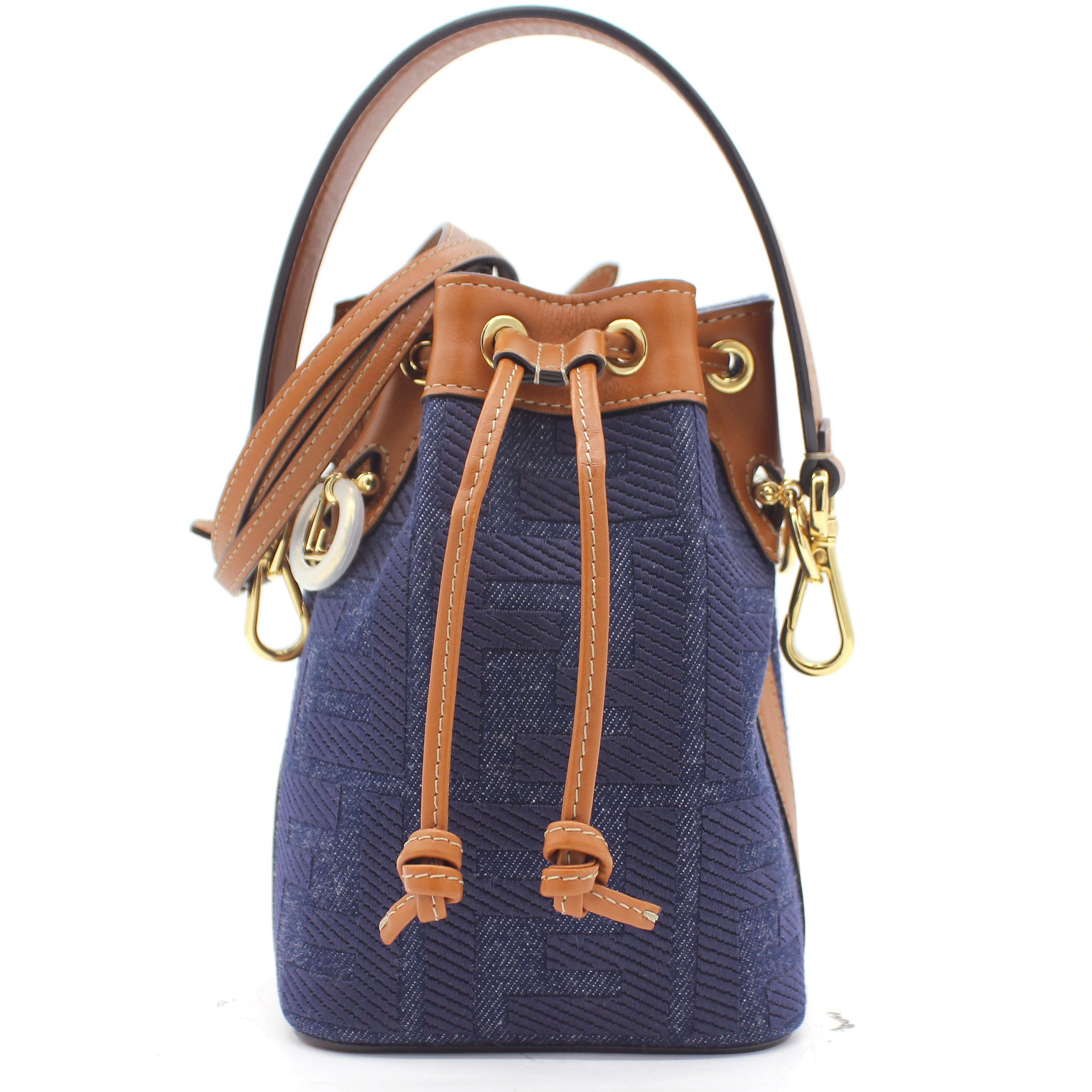 Fendi Brown/Blue Zucca Coated Canvas and Leather Mon Tresor