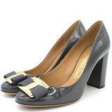 Bow Block Heels Dark Grey 7