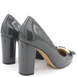 Bow Block Heels Dark Grey 7