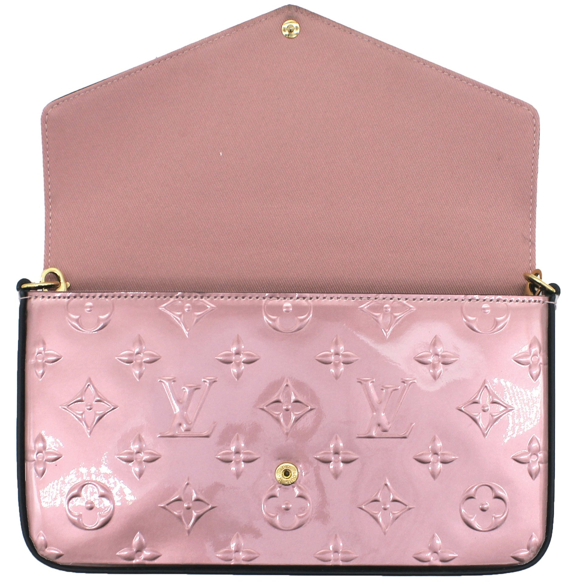 Louis Vuitton Pink Monogram Vernis Pochette Felicie Leather Patent leather  ref.951443 - Joli Closet