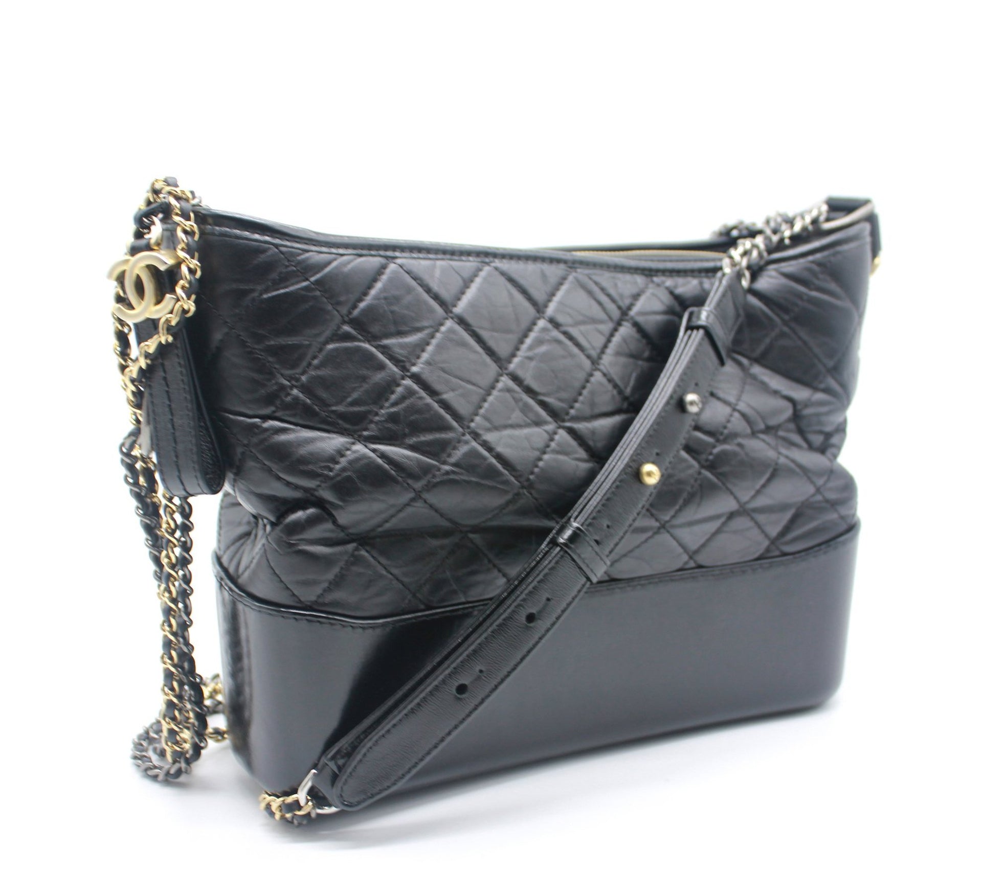 Chanel Gabrielle Hobo Quilted Aged Calfskin Large Black 2051412