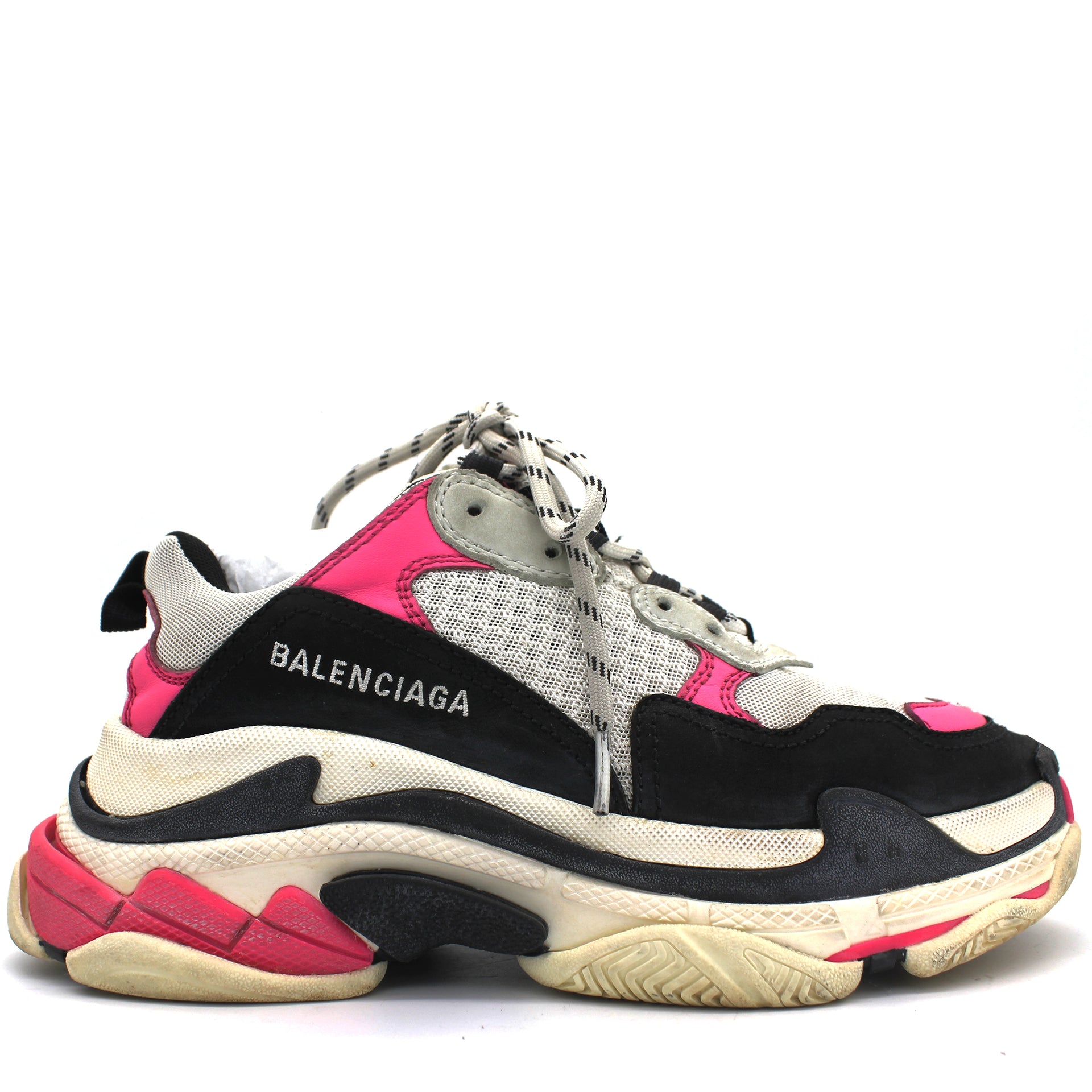 BALENCIAGA Men039s X Pander White Silver Red Black Tricolor Lace Sneakers  4512 A  eBay