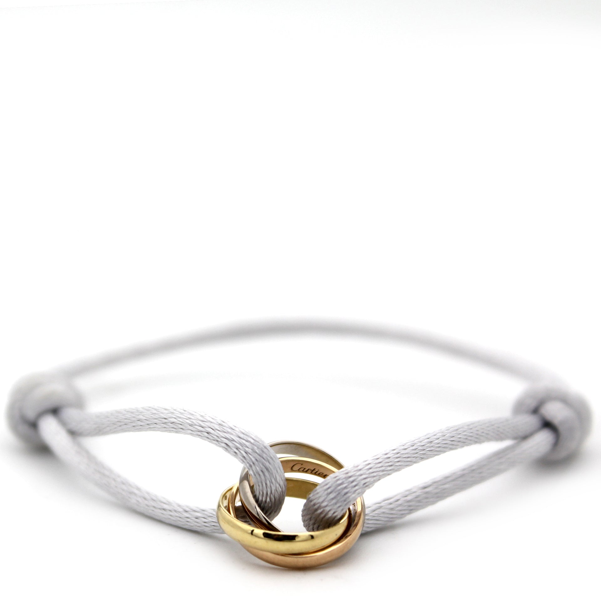 Cartier Trinity De Cartier Three Tone 18k Gold Blue Adjustable Cord Bracelet  | Cord bracelets, Trinity bracelet, Bracelets