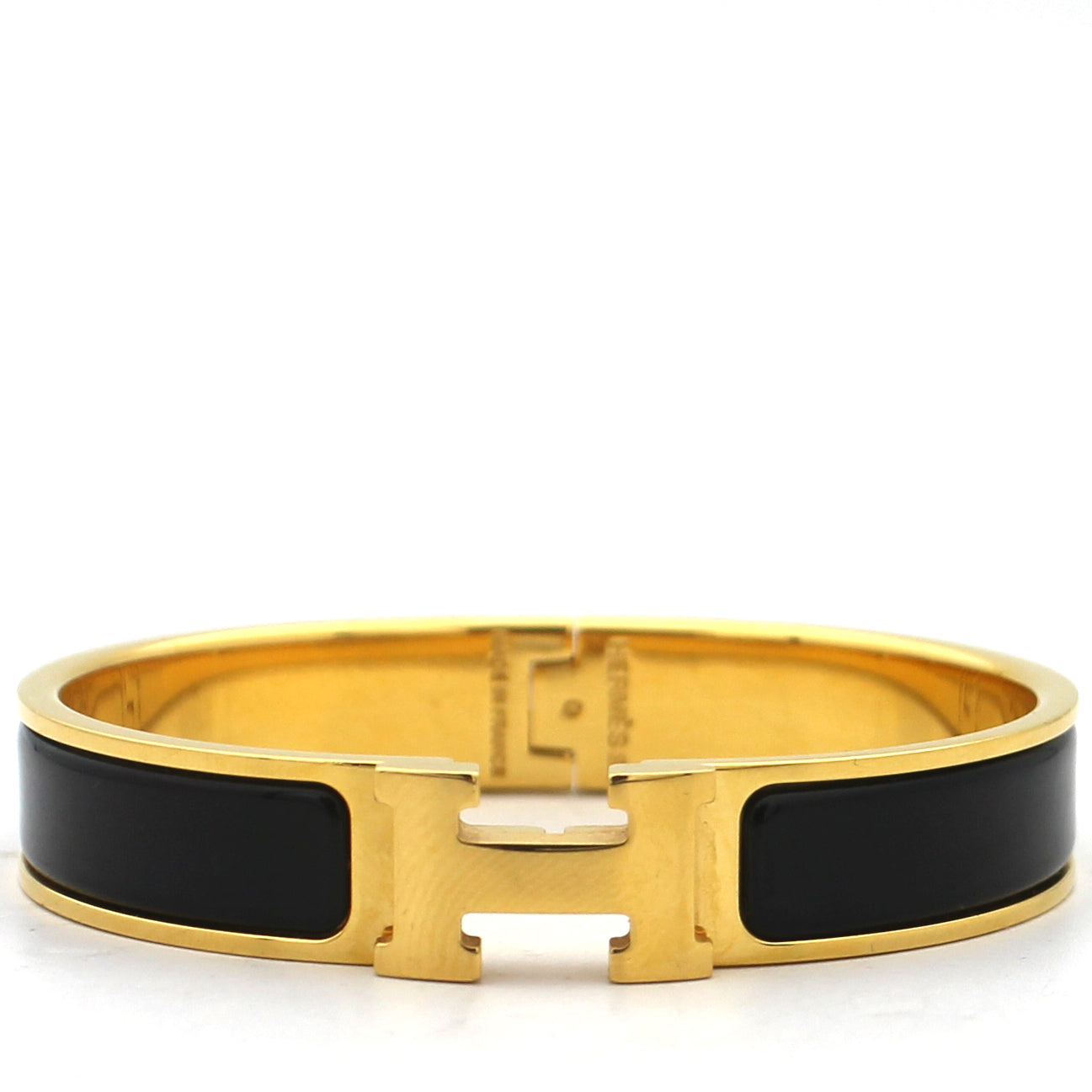 Hermès 'Clic Clac H' Bracelet in Black
