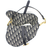 Blue Oblique Jacquard Medium Saddle Bag