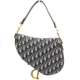 Blue Oblique Jacquard Medium Saddle Bag