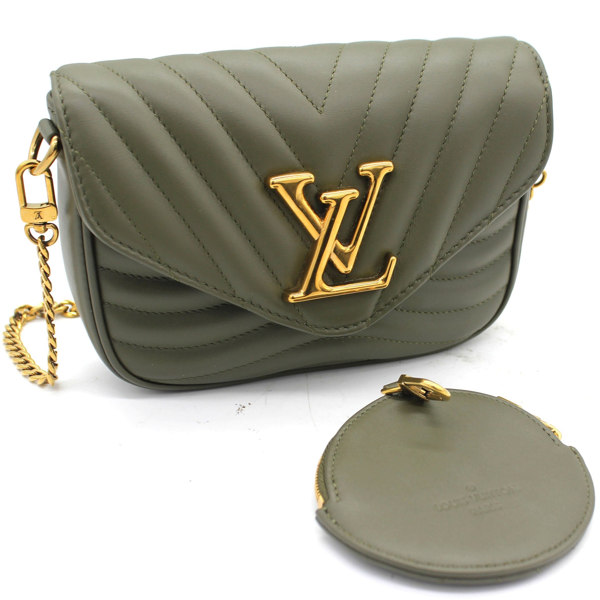 Louis Vuitton Monogram New Wave Multi Pochette Accessories Shoulder Strap Khaki