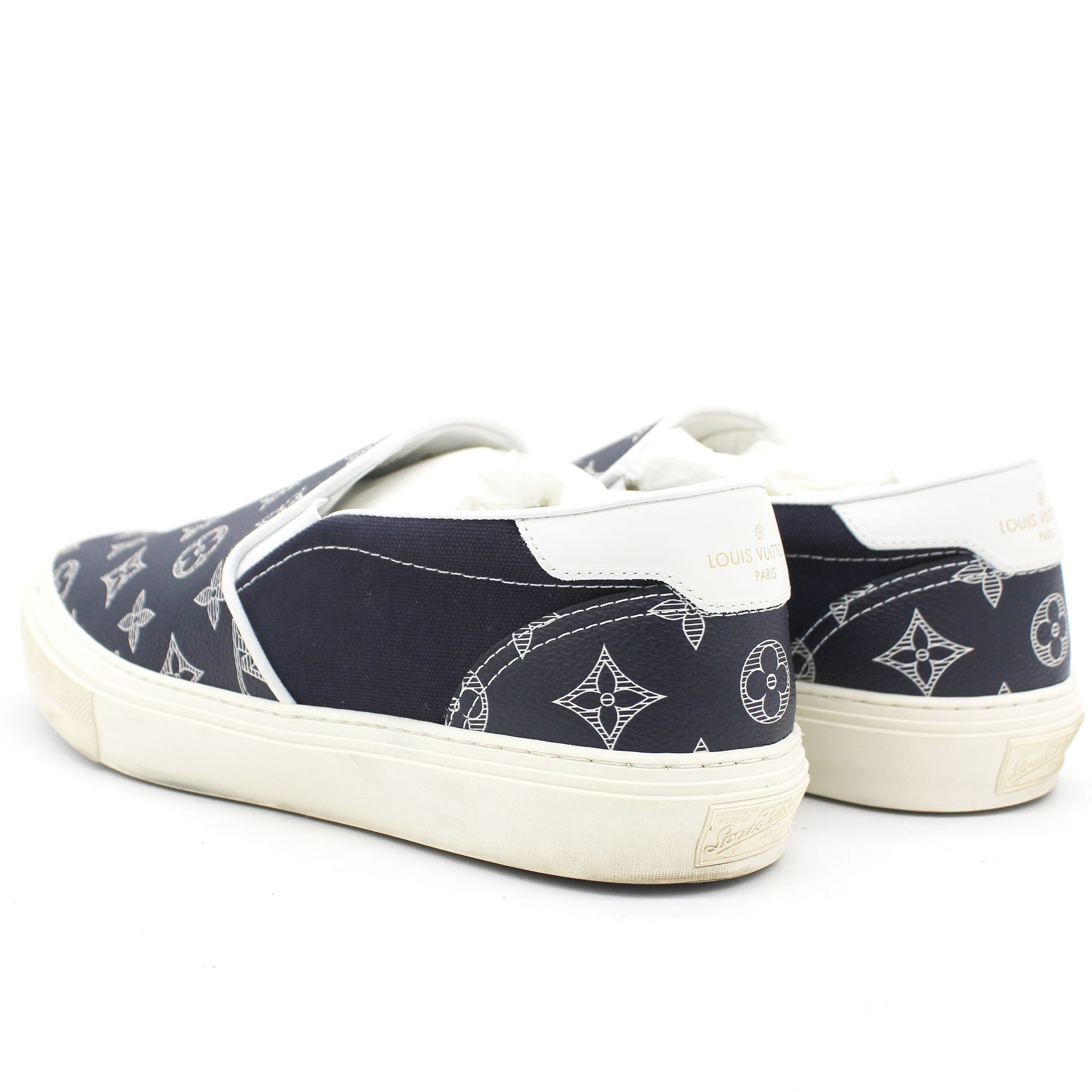 Louis Vuitton Men Savane Monogram Trocadero Slip On Sneakers Encre 8 –  STYLISHTOP