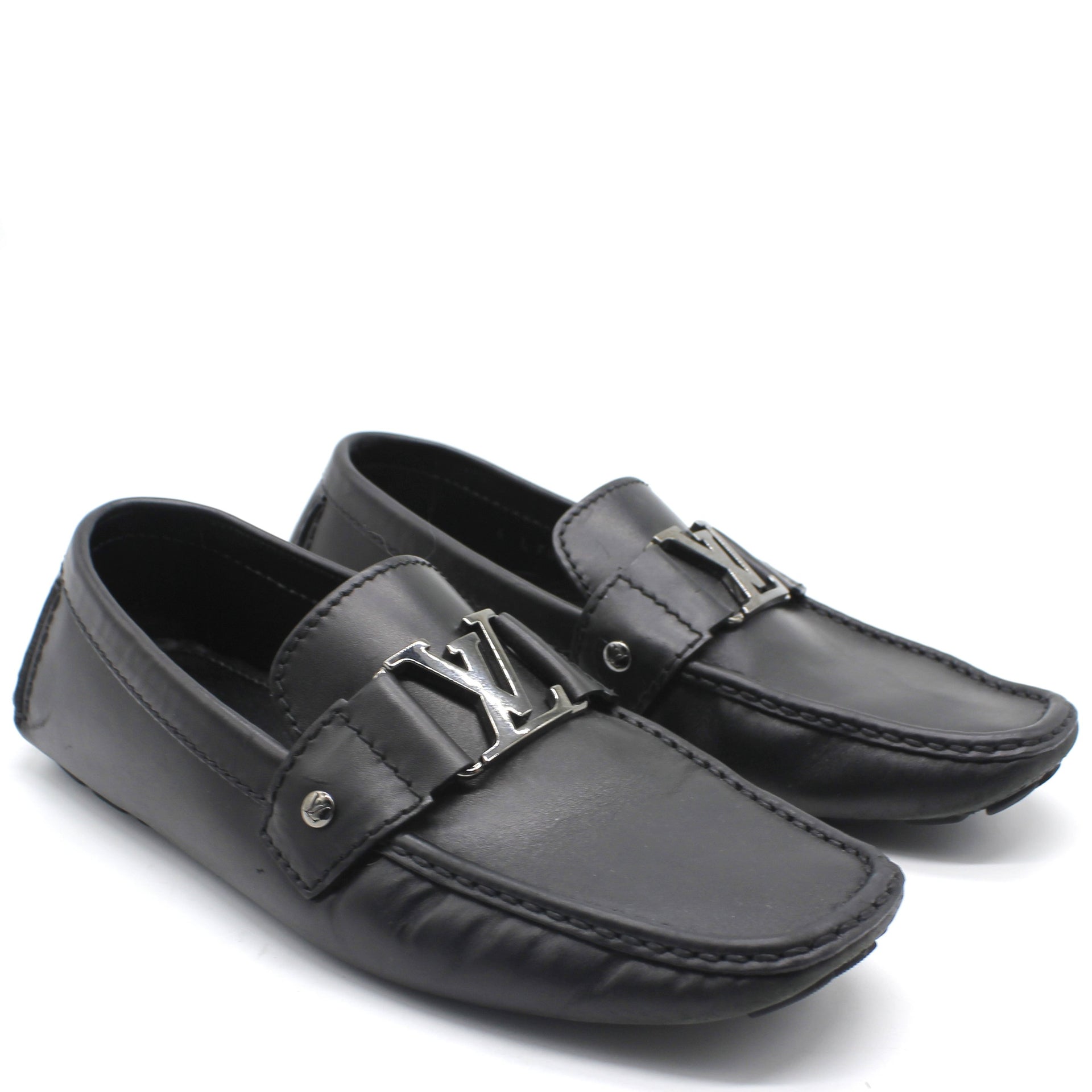 Louis Vuitton Moccasin Black Casual Shoes for Men for sale