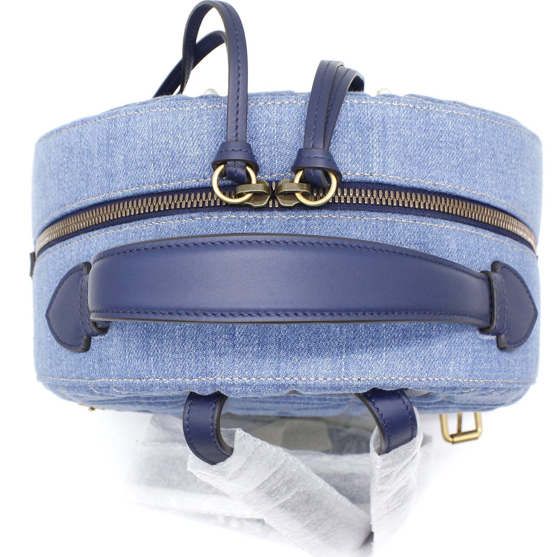 Blue Gucci Small GG Marmont Pearl Denim Backpack – Designer Revival