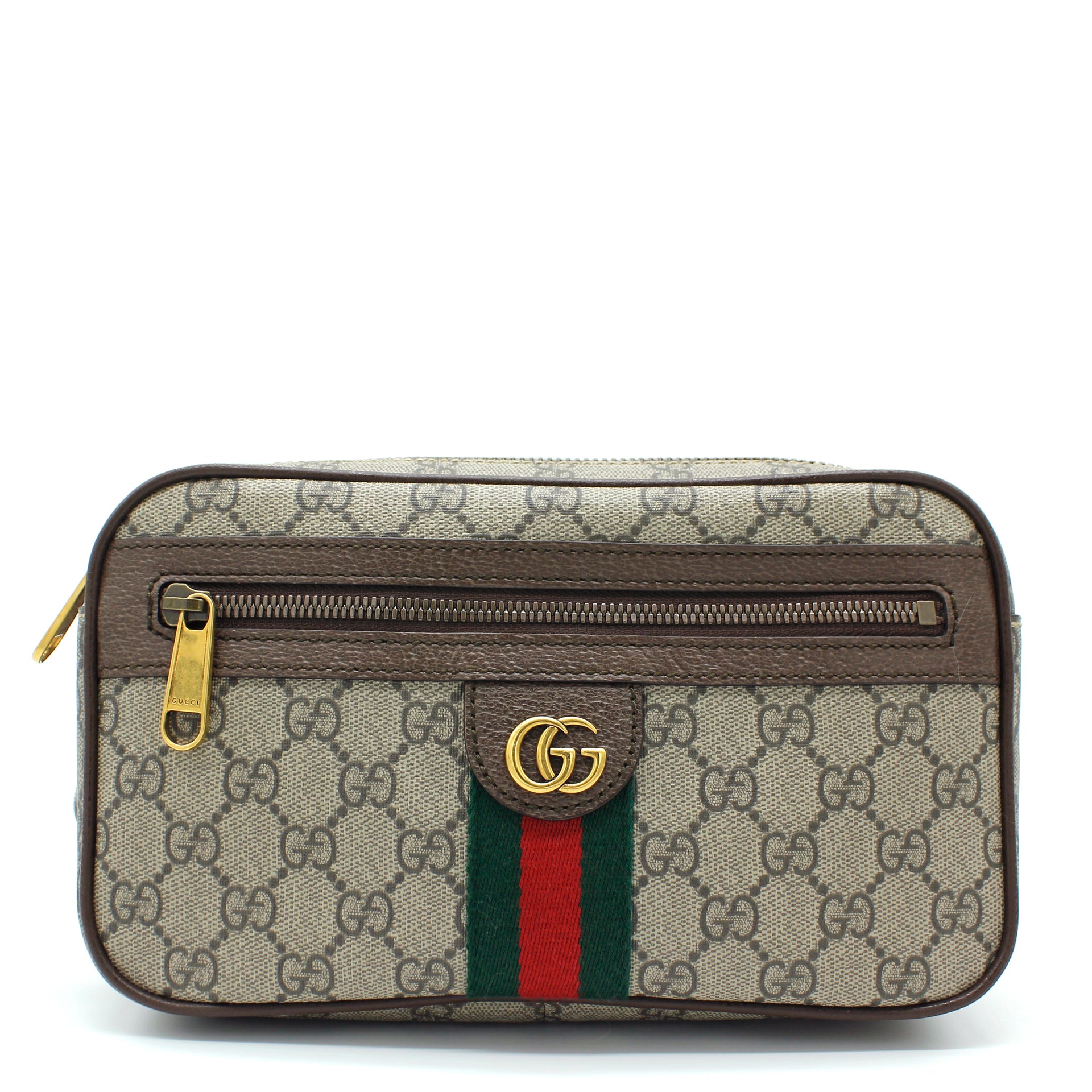 Gucci GG Supreme Ophidia Web Belt Bag Brown
