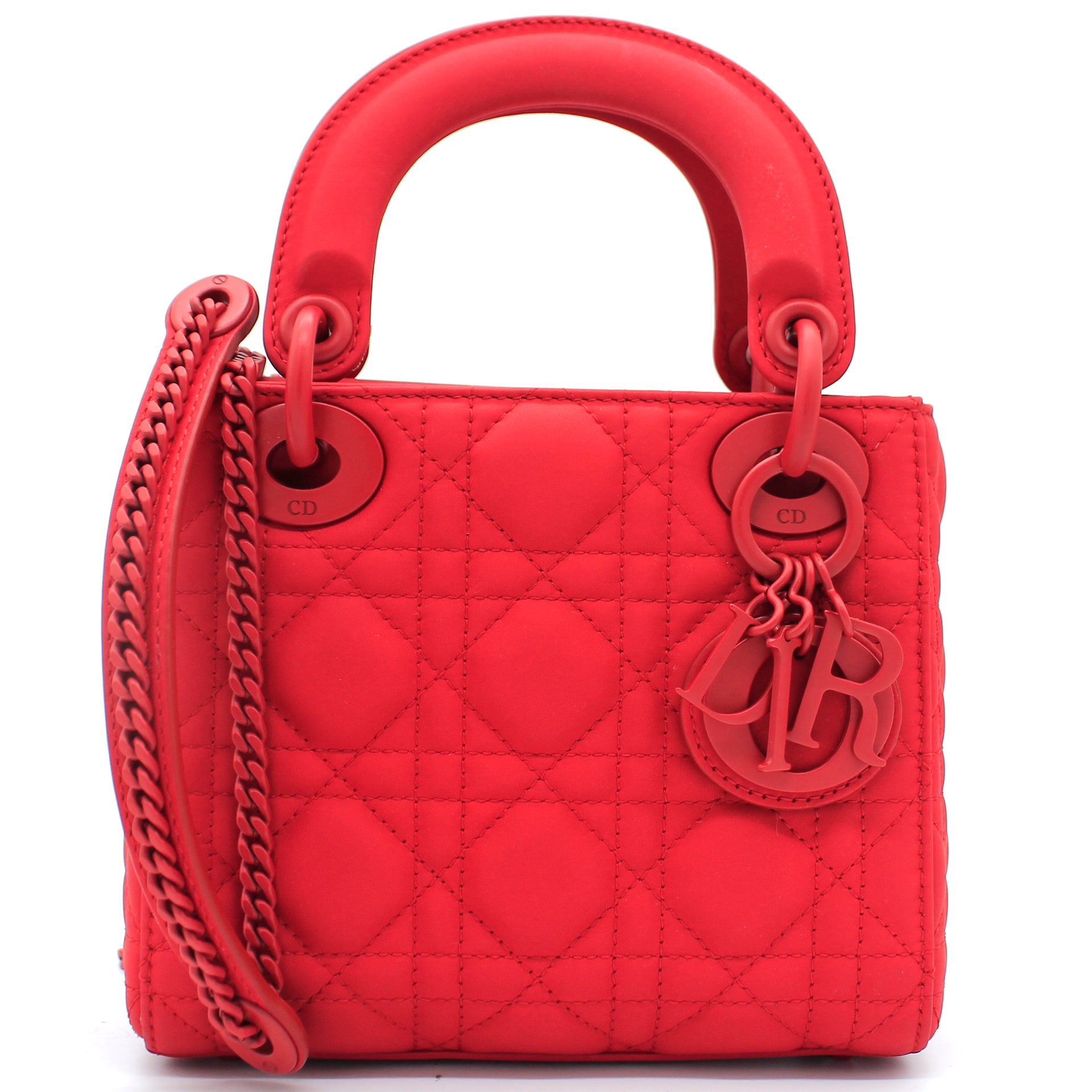 Mini Lady Dior Bag Cherry Red Patent Cannage Calfskin  DIOR CA