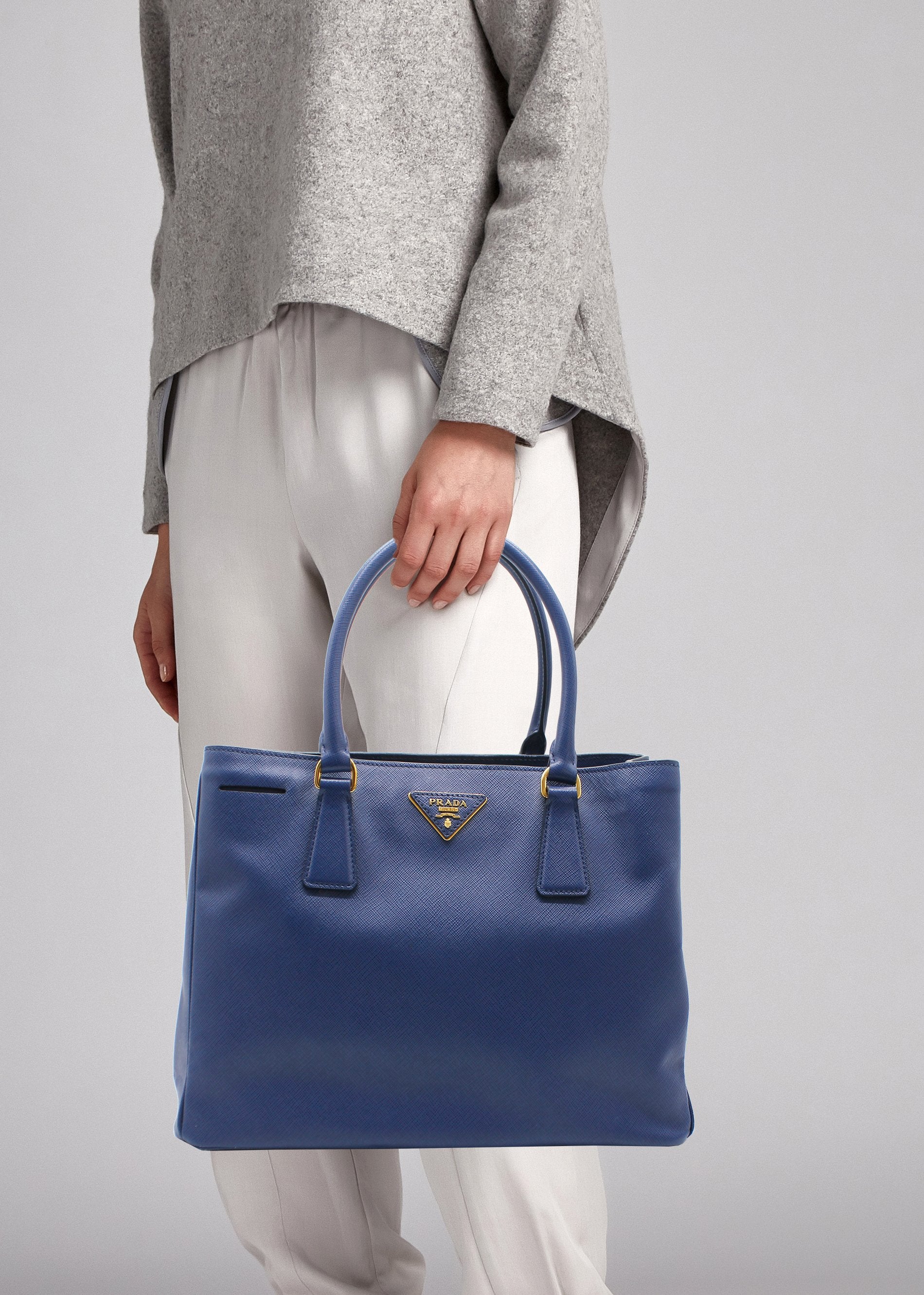 Prada Saffiano Lux Large Galleria Tote - Blue Totes, Handbags